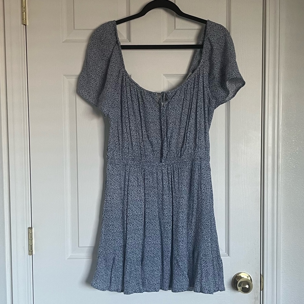 Blue Floral Abercrombie Dress with Sleeves